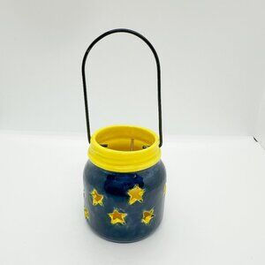 Handmade Ceramic Tea Light Lantern Celestial Stars Mini Witchy 90s Y2K
